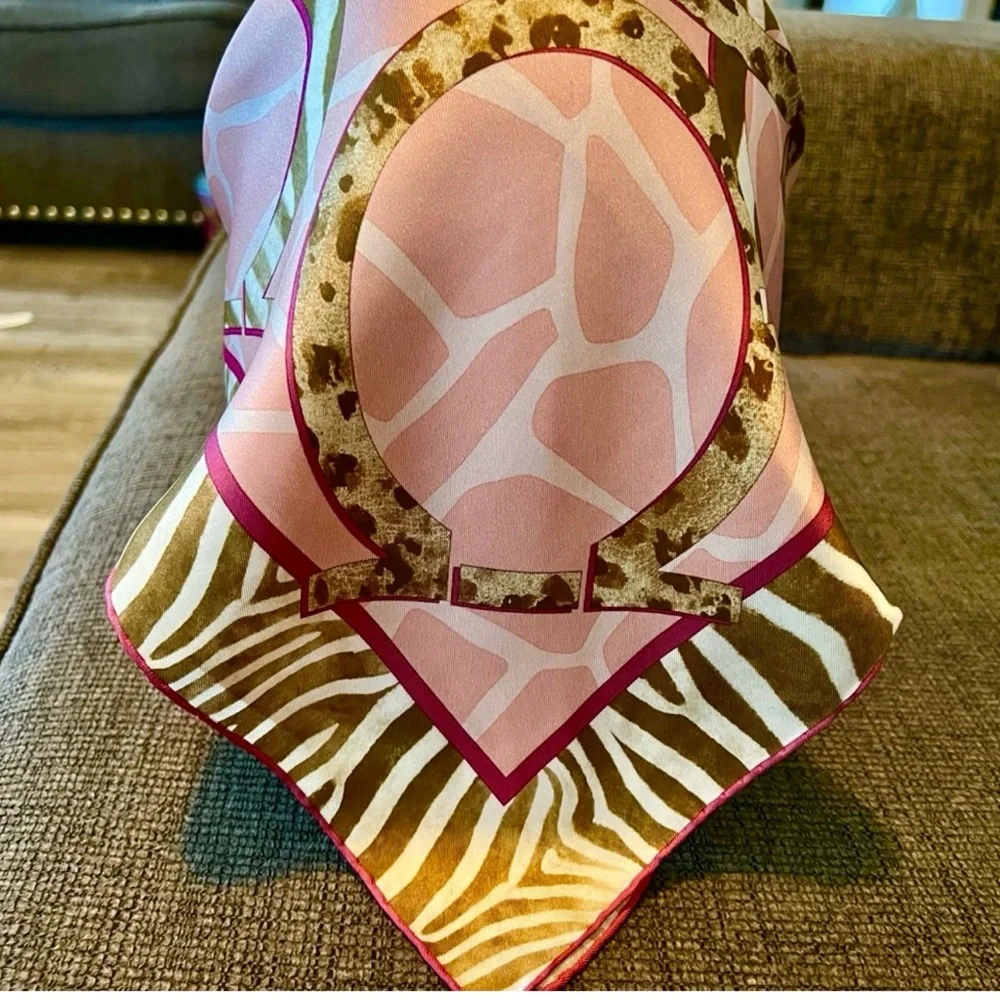 Salvatore Ferragamo silk monogram scarf 10/10 rating clean